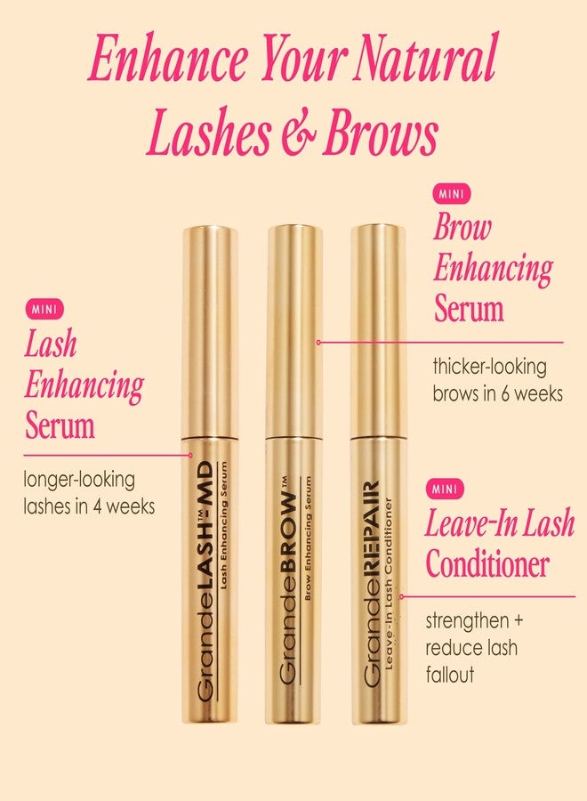 Grande Cosmetics Lash & Brow Lineup - GrandeLASH-MD, GrandeBROW, GrandeREPAIR, for Longer, Thicker-Looking Eyelashes & Fuller, Bolder-Looking Eyebrows, Strengthens, Softens, & Protects - Image 3